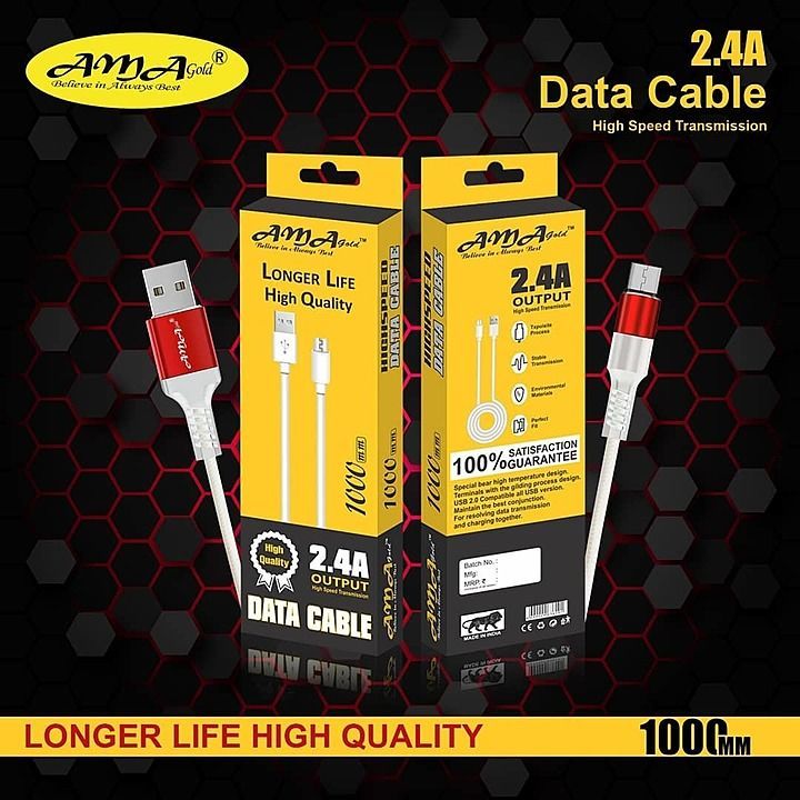 AMA GOLD 2.4 AMP METAL LOGO LEATHER WIRE FAST TYP C DATA CABLE  uploaded by business on 9/6/2020