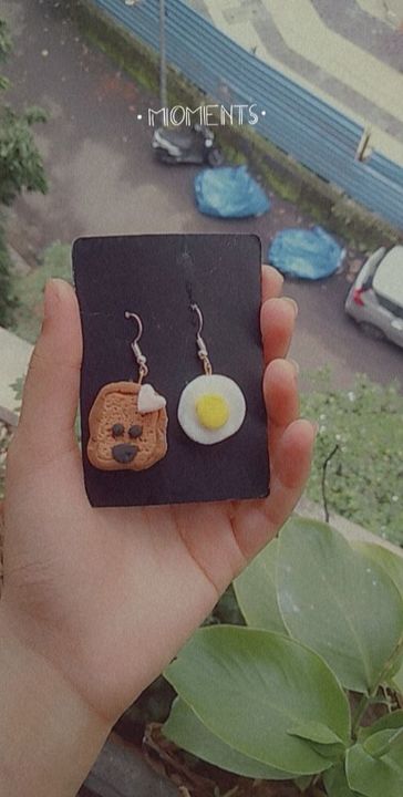Omlet and bread earrings❤️ uploaded by business on 9/4/2021