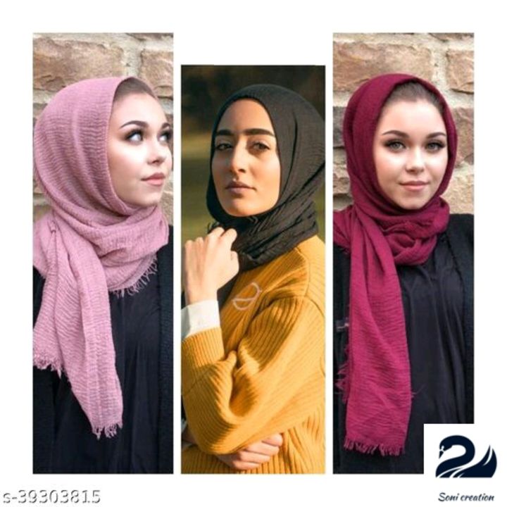 Cotton crinkle hijab uploaded by business on 9/4/2021