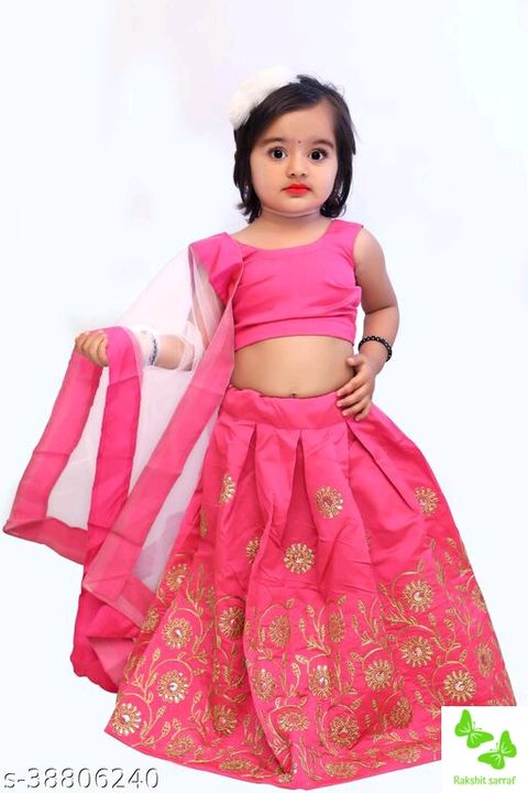 Princess Funky Kids Girls Lehanga Cholis
Top Fabric: Silk
Lehenga Fabric: Taffeta Silk
Dupatta Fabri uploaded by We are Reseller on 9/5/2021