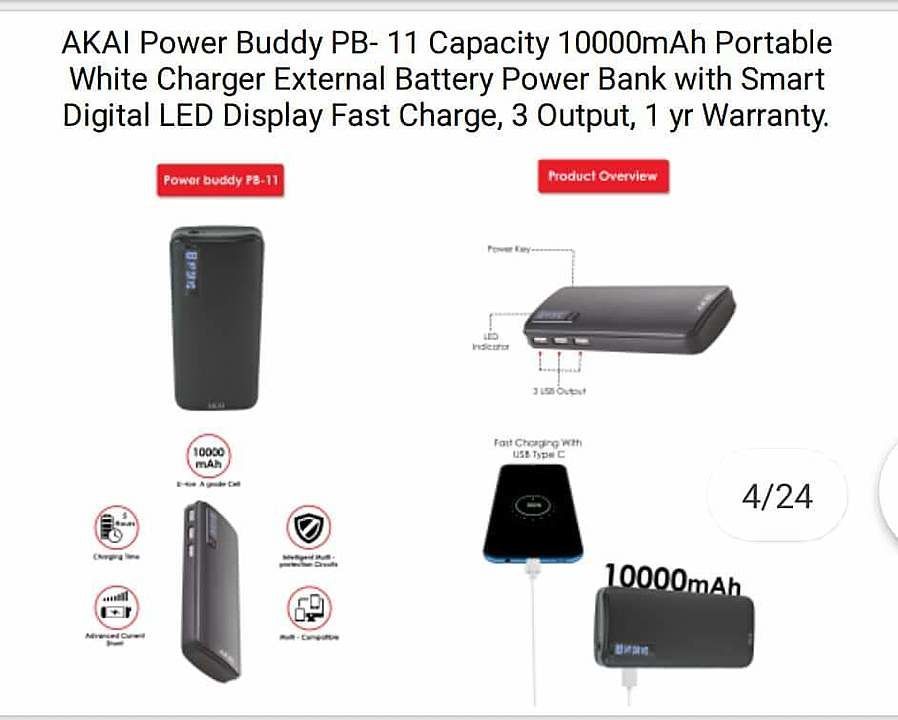 AKAI POWER BANK PB-11  uploaded by business on 9/6/2020