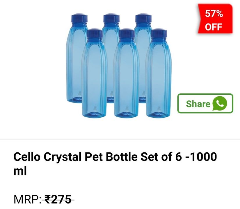 Post image I want 6 Pieces of 6 bottle cello 

.
Chat with me only if you offer COD.
Below is the sample image of what I want.
