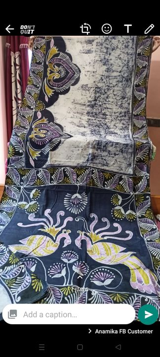 Jori tashar hand batik saree with blouse pic uploaded by Art o craft on 9/5/2021