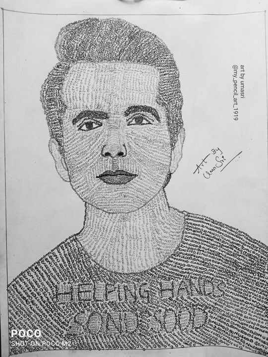 Sonu Sood pencil art uploaded by business on 9/5/2021