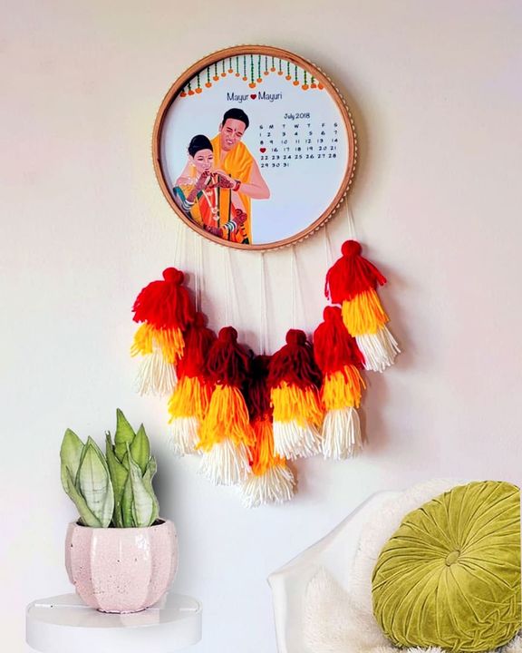 Customized digital painted tassel wall hanging frames uploaded by business on 9/5/2021