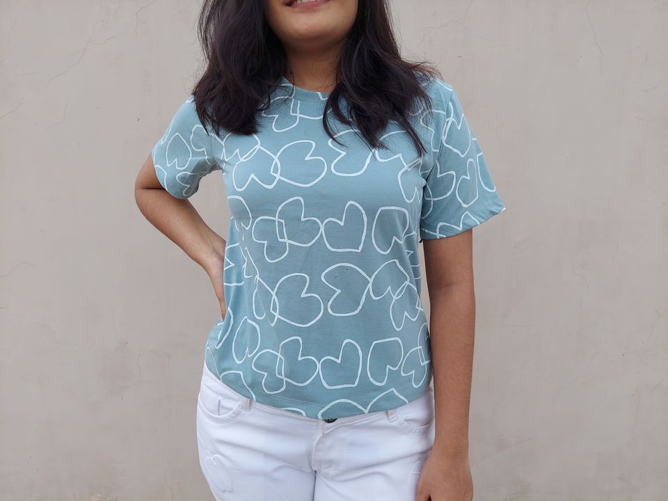 Pastel blue printed top uploaded by business on 9/5/2021