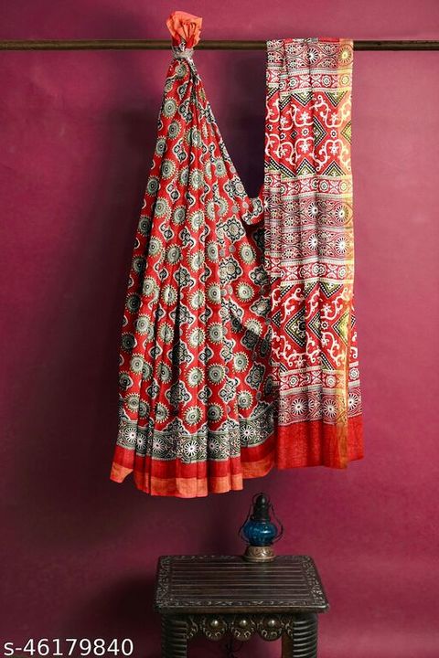 Post image AJRAKH PRINT SAREE
 ➡️ FABRIC:-COTTON SALAB
 ➡️SAREE LENGTH:- 5.5 mtr.
 ➡️BLOUSE LENGTH:-1 mtr🇮🇳WhatsApp number contact📞 8210972936 Any time ready milega.