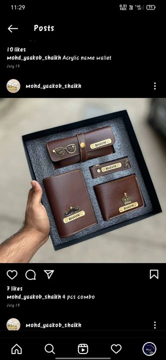 Mens wallet 4pcs combo uploaded by Amyra foot wear  on 9/6/2021