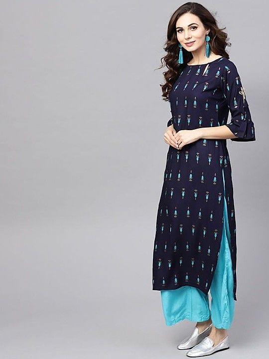 # FABRIC DETAILS:-
KURTIS     :* REYON WITH HAVY  printed WORK*(FULLY STITCHED)*
KURTI LENTH. 44 INC uploaded by Fashion gallery on 9/6/2020