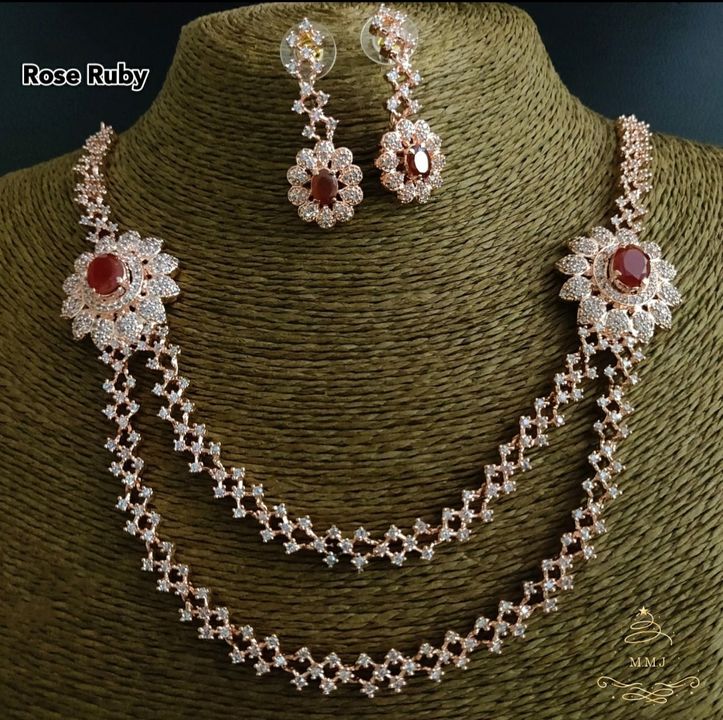 Real American diamond 😍 necklace uploaded by Krishivfashiontrends on 9/6/2021