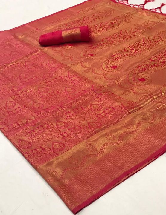 Post image *👑Prod View👑*
*An exclusive Sepcial Edition Color Range😍*
Brand - RajTex Fabrics👑
➡️Catalogue - *Kumbhi silk*➡️Rate - *1560➡️Fabric - *Soft handloom Weaving silk*
9 Pcs setSingle AlsoHurry up 
*We always Trust in Quality😍*