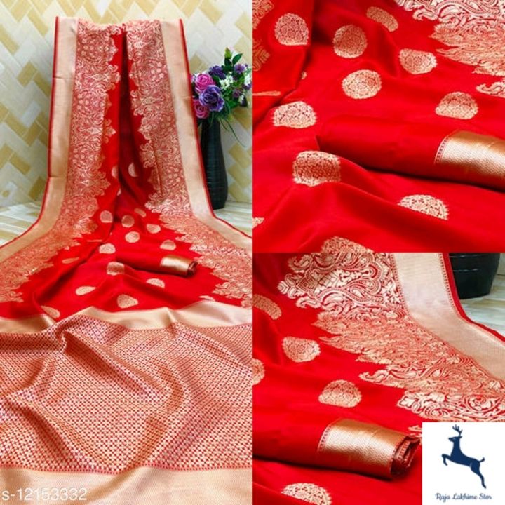 Post image Mujhe Pure Bright Red Colour Gold Toned Beautiful Trendy Banarasi Silk Woven Designer Saree
Saree Fabric:  ki 599 KGs chahiye.
Mujhse chat karein, agar aap COD suvidha dete hain.
Mujhe jo product chahiye, neeche uski sample photo daali hain.