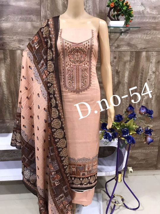 Post image *Megh-Malhar By Mumtaz Arts*
Pure Lawn Cotton Self Embroidered Top Pure Cotton BottomPure Cotton Mal-Mal Printed Dupatta 
Single available
*Set Of 10Pcs also Available*Mym