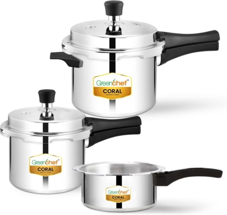 Product image with price: Rs. 1399, ID: greenchef-coral-5-l-3-l-2-l-pressure-cooker-4c76299e