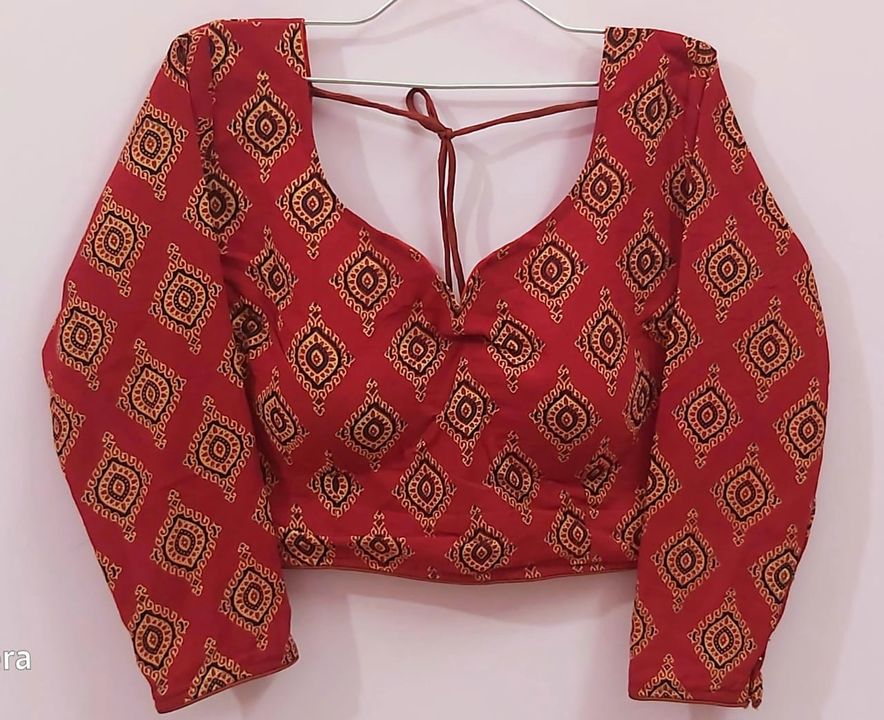 Product image with price: Rs. 650, ID: full-sleeve-ajrakh-printed-blouse-b9e77282