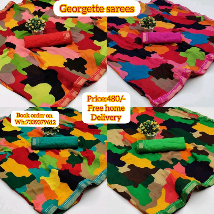 Georgette sarees uploaded by Fashion Hub on 9/7/2021