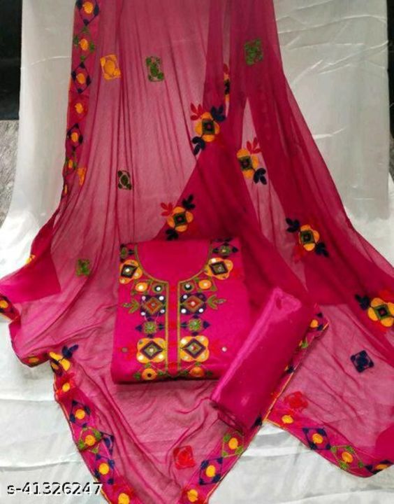 Woman trendy chanderi cotton suit  uploaded by business on 9/7/2021