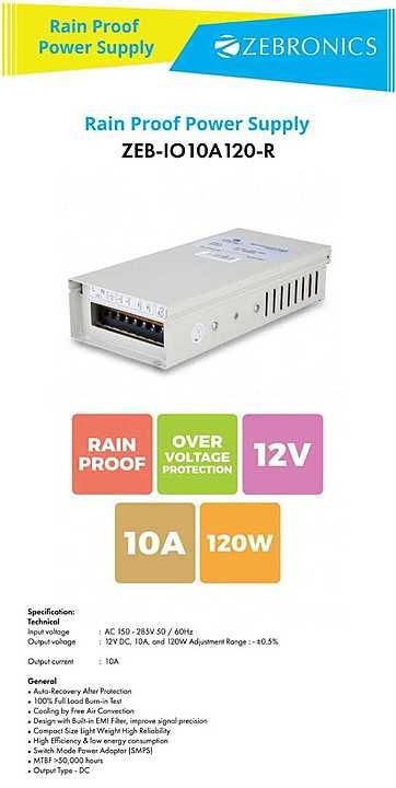 Zebronics 8CH Rainproof Power Supply uploaded by Arham Communication on 9/6/2020