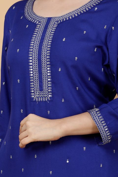 Post image New Launch
New colour launch with new shifoon dupata with gold zari work
Royal Blue
Rayon kurta set With Shifoon DUPATTA 3 PIECES SUIT SETKURTI WITH 44" LENGTH, PANT WITH 38 LENGTH AND 1 DUPATTA LENGTH 2.25 MTR
Silver zari work on dupata WORK: gold zari work on kurta nd bottom SIZE: L, Xl, Xxl, 3xl
40,42,44,46

Now we make 46 also❤❤
RATE: 1250 free shipping