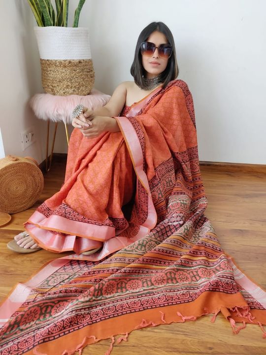 New line cottan sarees  uploaded by Jaipur Cottan Fab on 9/7/2021