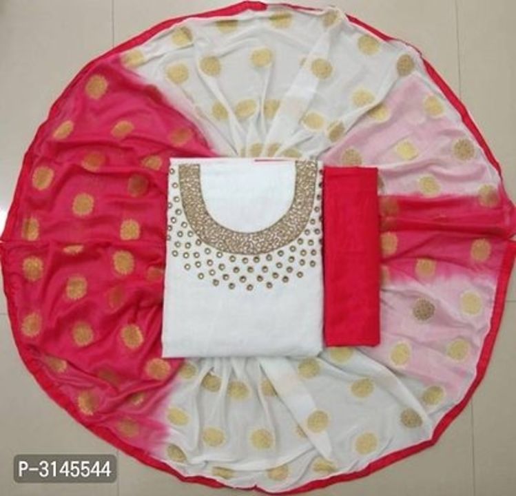 Stylish Chanderi Dress Material With Dupatta uploaded by JB collection on 9/7/2021