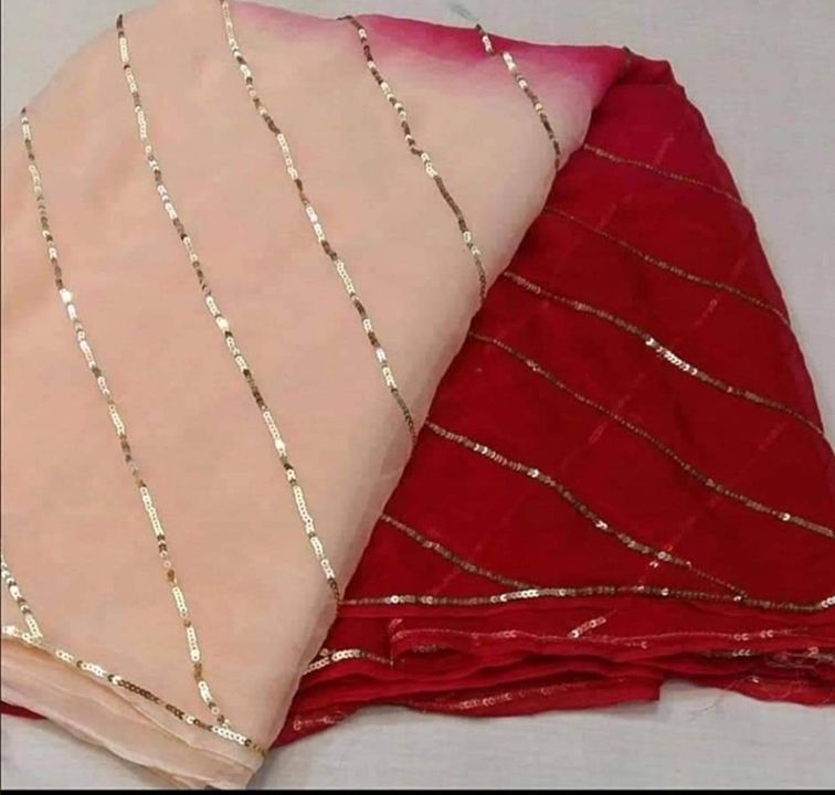 Post image Pure chiffon saree and hand work sequence work 
Party wear saree