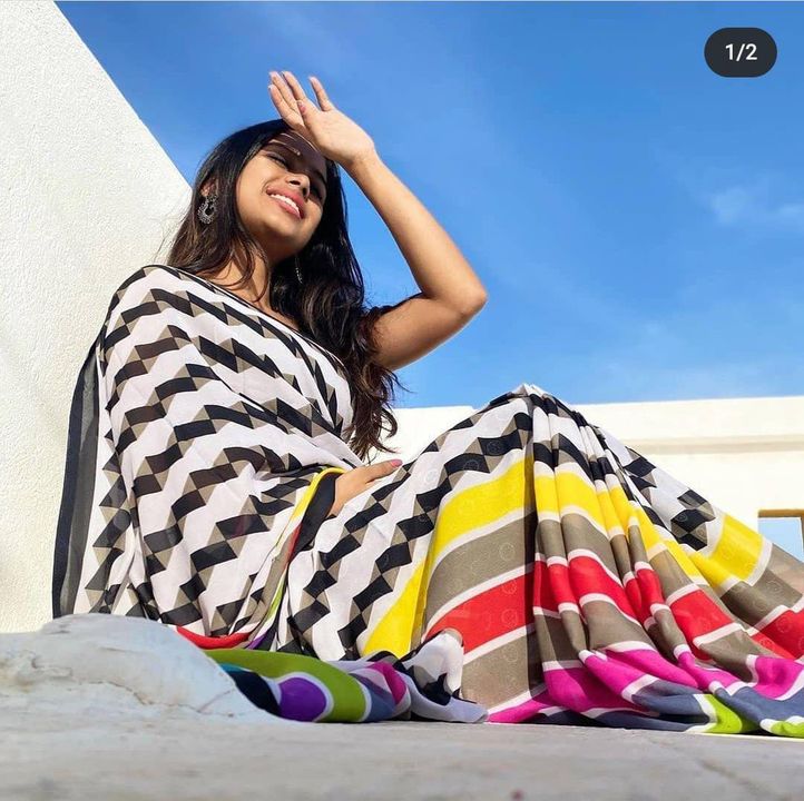 Rainbow saree uploaded by business on 9/7/2021