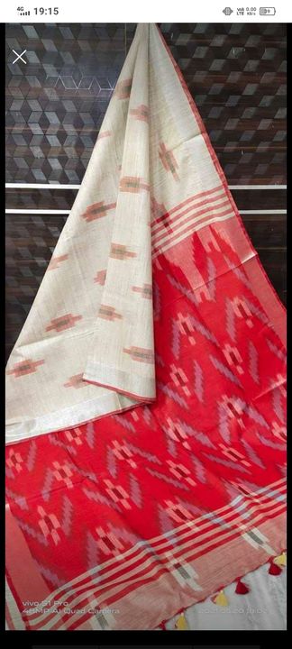 Ikkat saree uploaded by Cotton suit pic linen sari seling  on 9/7/2021