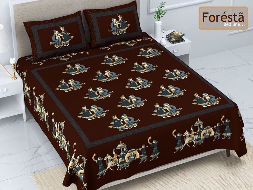 GOLD/ SILVER PRINT KING SIZE BEDSHEET uploaded by SIMMI INTERNATIONAL on 9/8/2021