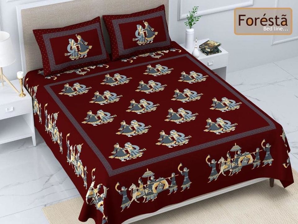 GOLD/ SILVER PRINT KING SIZE BEDSHEET uploaded by SIMMI INTERNATIONAL on 9/8/2021