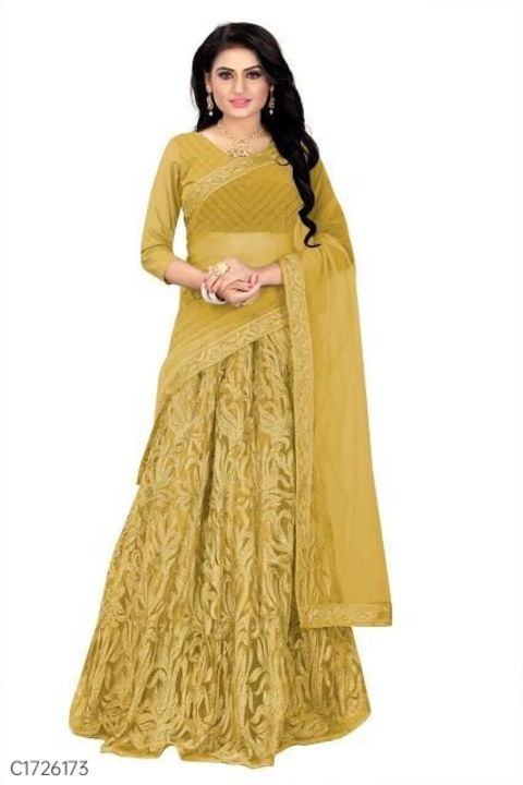 Trendy Embroidered Net Lehenga
 uploaded by business on 9/8/2021