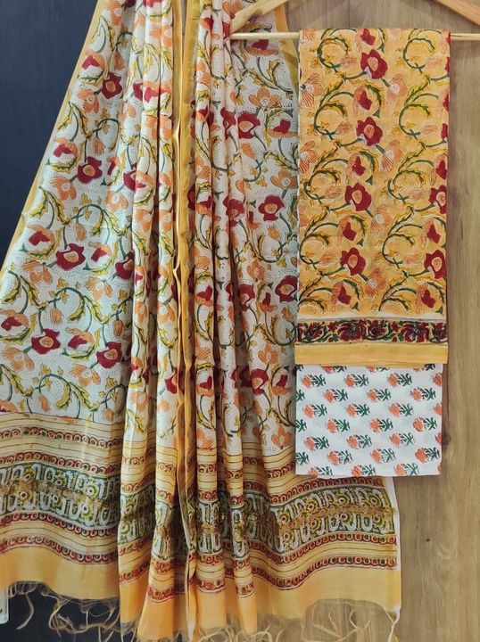 Chanderi silk suit uploaded by business on 9/9/2021
