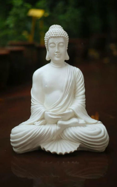 White Buddha 38 Cm Tall Garden Statue uploaded by Back Garden Nursery on 9/9/2021
