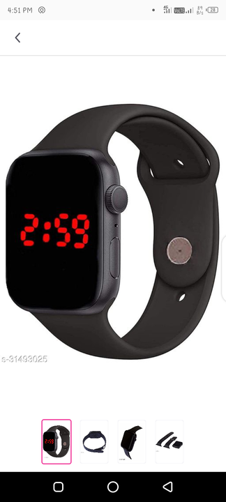 Smart black LED watch uploaded by business on 9/9/2021