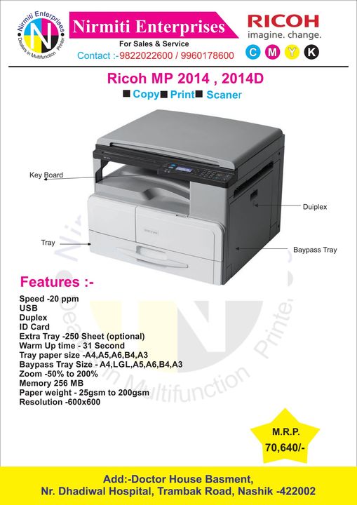 Ricoh mp 2014D uploaded by business on 9/10/2021