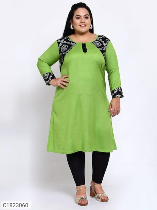 Post image Plus size kurti  rayon fabric kurti  price 850 Free delivery cash on delivery  for order call what's me  9657676645