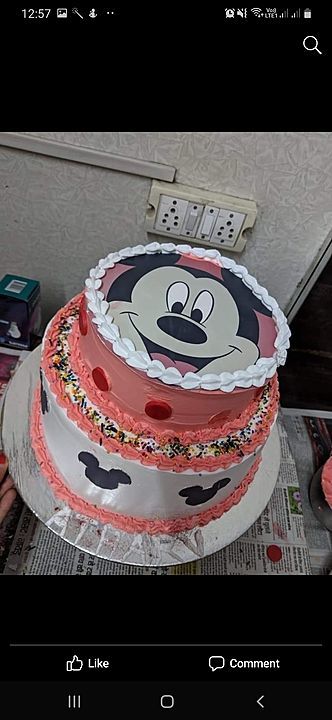 Homemade eggles fresh fruit with Mickey mouse theam cake. uploaded by Home baker on 9/8/2020
