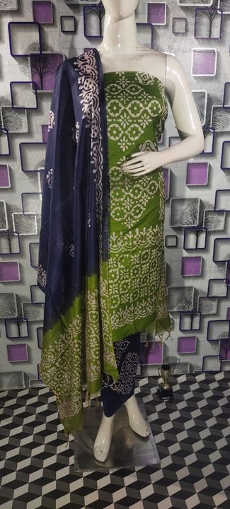 Katan silk print suit materials uploaded by Samar Handloom Fabrics on 9/10/2021
