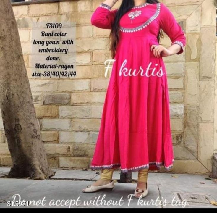 Rayon anarkali gown uploaded by business on 9/11/2021