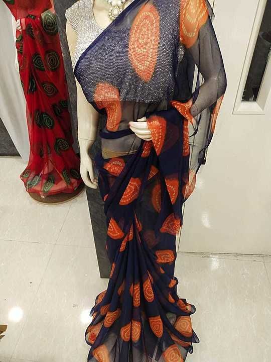royals Georgette saree  uploaded by business on 9/8/2020