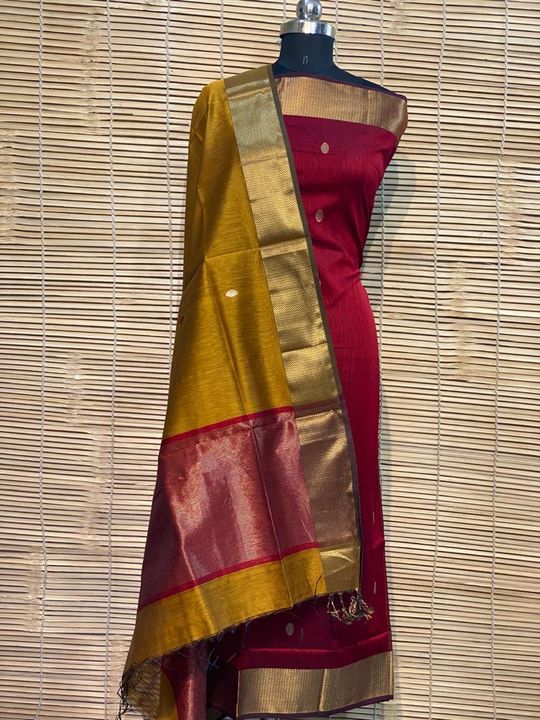 Post image This is Maheshwari handloom cotten by silk Suits in top duppta