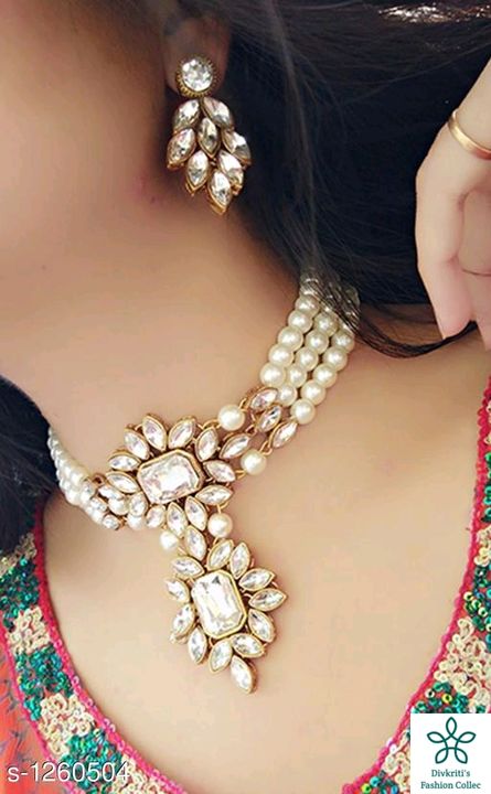 Post image Women's Alloy Gold Plated Jewellery SetMaterial: Alloy
Size: Free Size
Description: It Has 1 Pieces Of Short Necklace &amp; 1 Pair Of Earring
Work: Glass Stone Work ✅COD available✅To book your order, plz dm