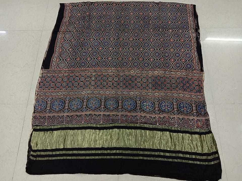 *Modal silk natural dye Handblock print Zarri Pallu duppatas❤*
 uploaded by business on 9/8/2020