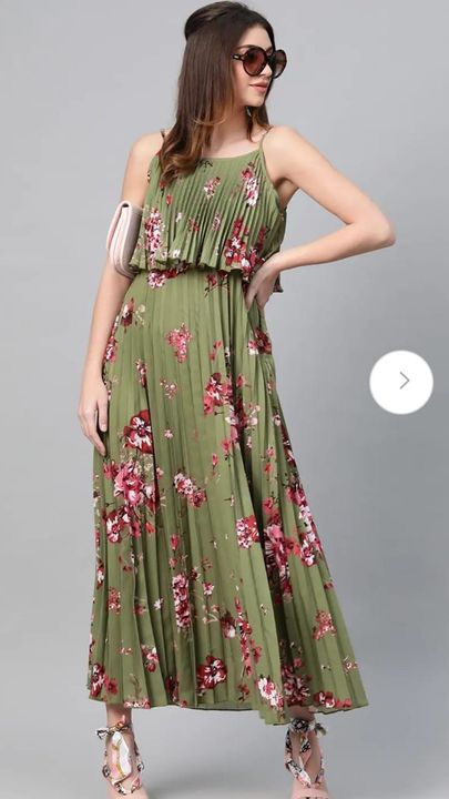 Pleat Printed Maxi Dress uploaded by business on 9/12/2021