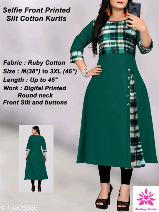 Digital Printed Cotton Daily Wear Kurti uploaded by business on 9/12/2021
