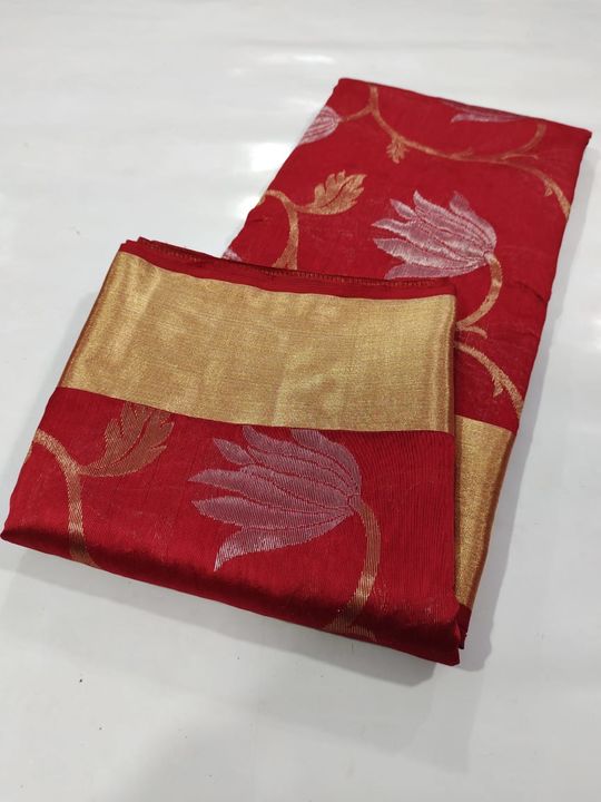 Pattu soft silk full jangla chanderi saree pure handloom uploaded by Afreen handloom sarees on 9/13/2021