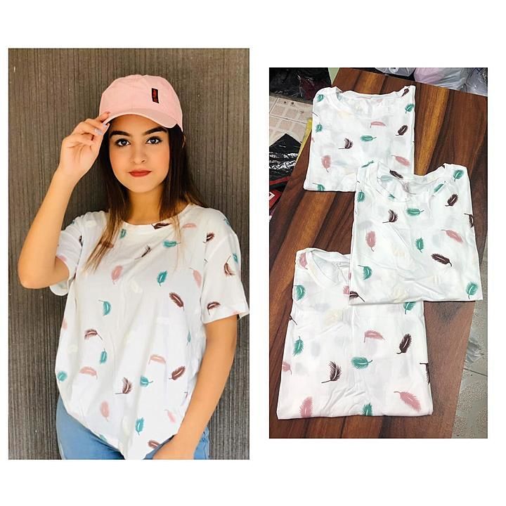 Take  T-shirt at just 350/-❤️✨ 
Size- till36
Material- cotton lyra uploaded by business on 9/8/2020