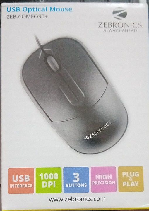 Zebronics Wired Mouse (Comfort Plus) uploaded by Arham Communication on 9/9/2020