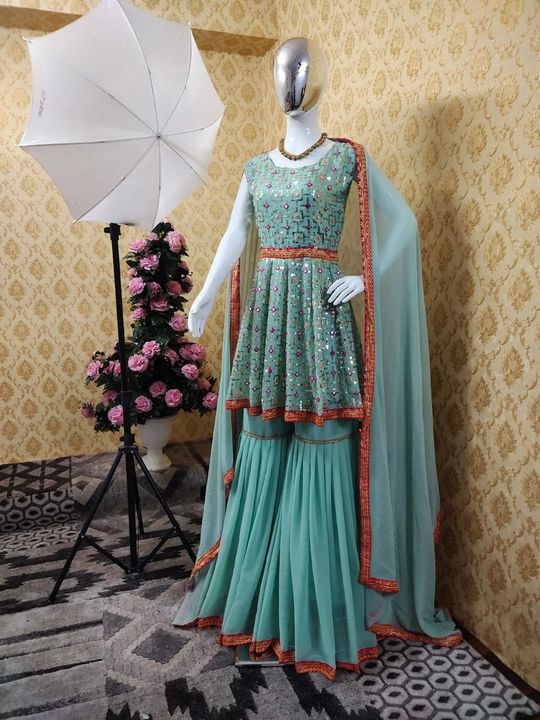 Sharara suit uploaded by AISH NAWAZ COLLECTION on 9/14/2021