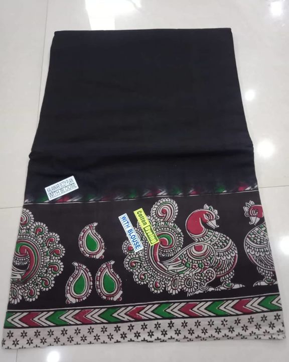 Kalamkari cotton Body plain saree uploaded by Sree Gogaji Handloom's on 9/14/2021